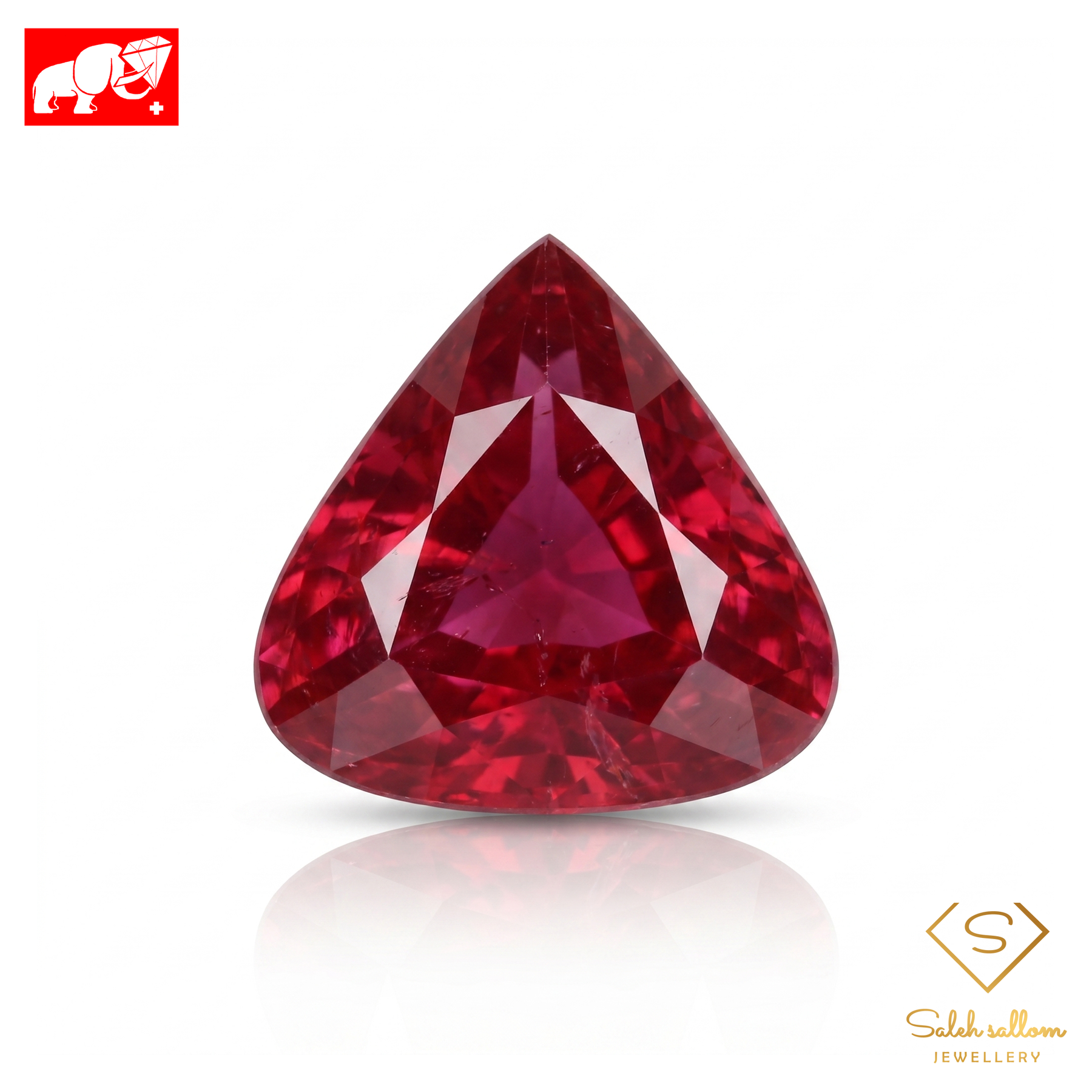 1.86 Ct Natural Ruby | Unheated Pear Cut Ruby | No Heat Certified Corundum
