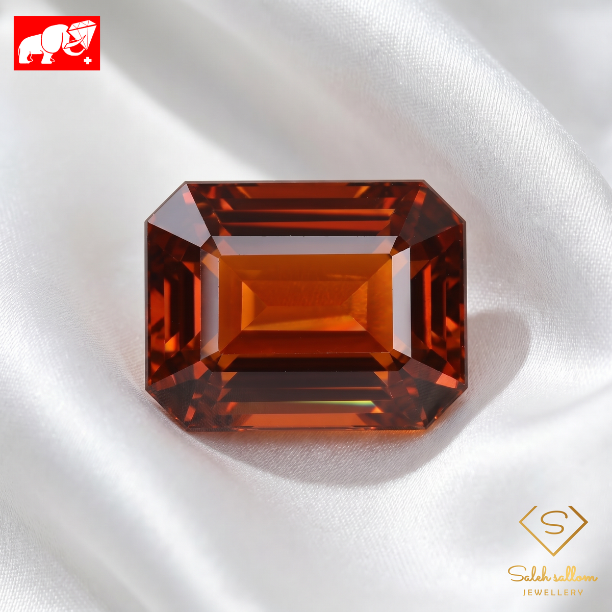 2.20 Ct Natural Almandine-Spessartine Garnet | Emerald Cut Garnet | Rich Orange-Red Garnet