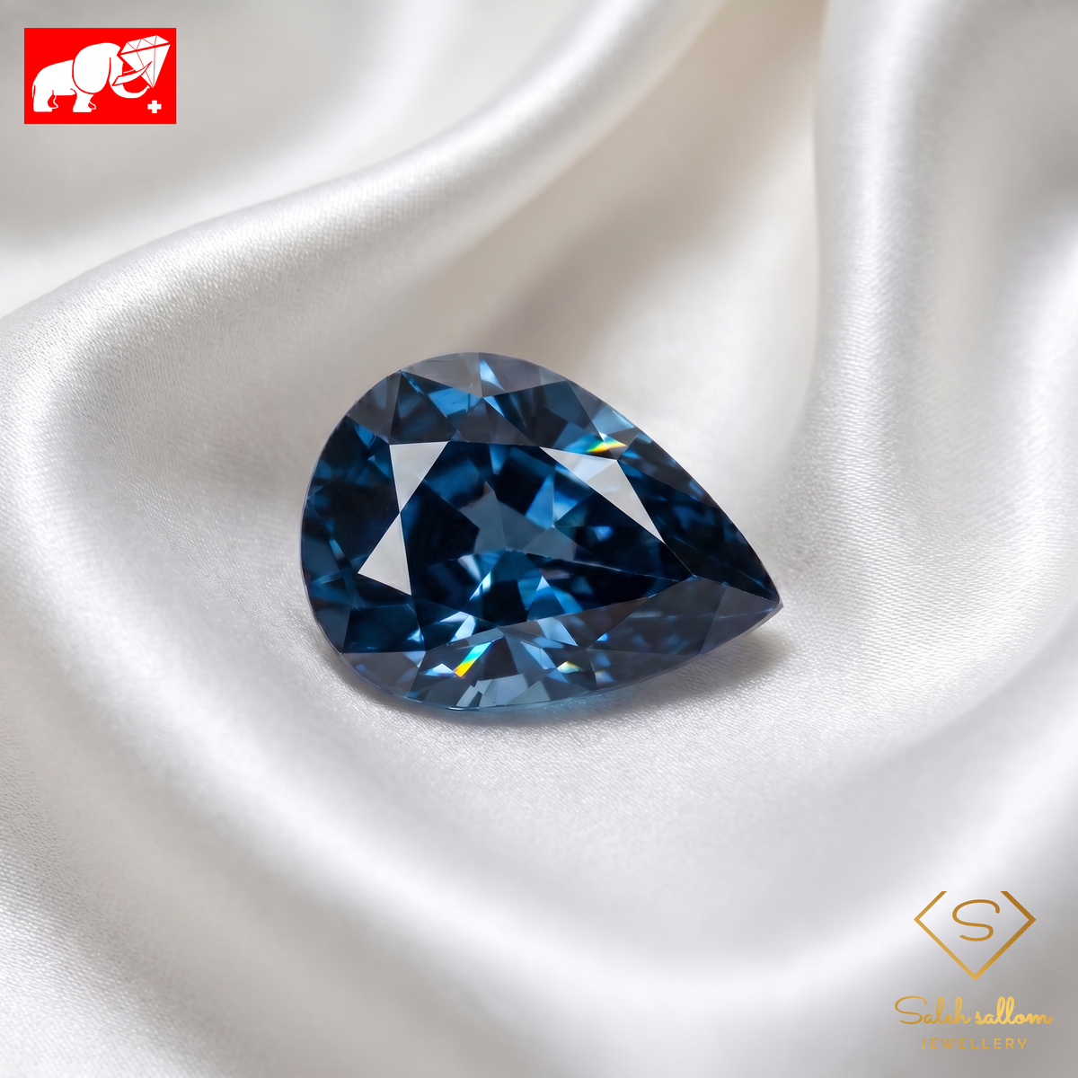 1.13 Ct Natural Blue Cobalt Spinel | No Heat | Vivid Blue Pear Cut Spinel-Saleh Sallom