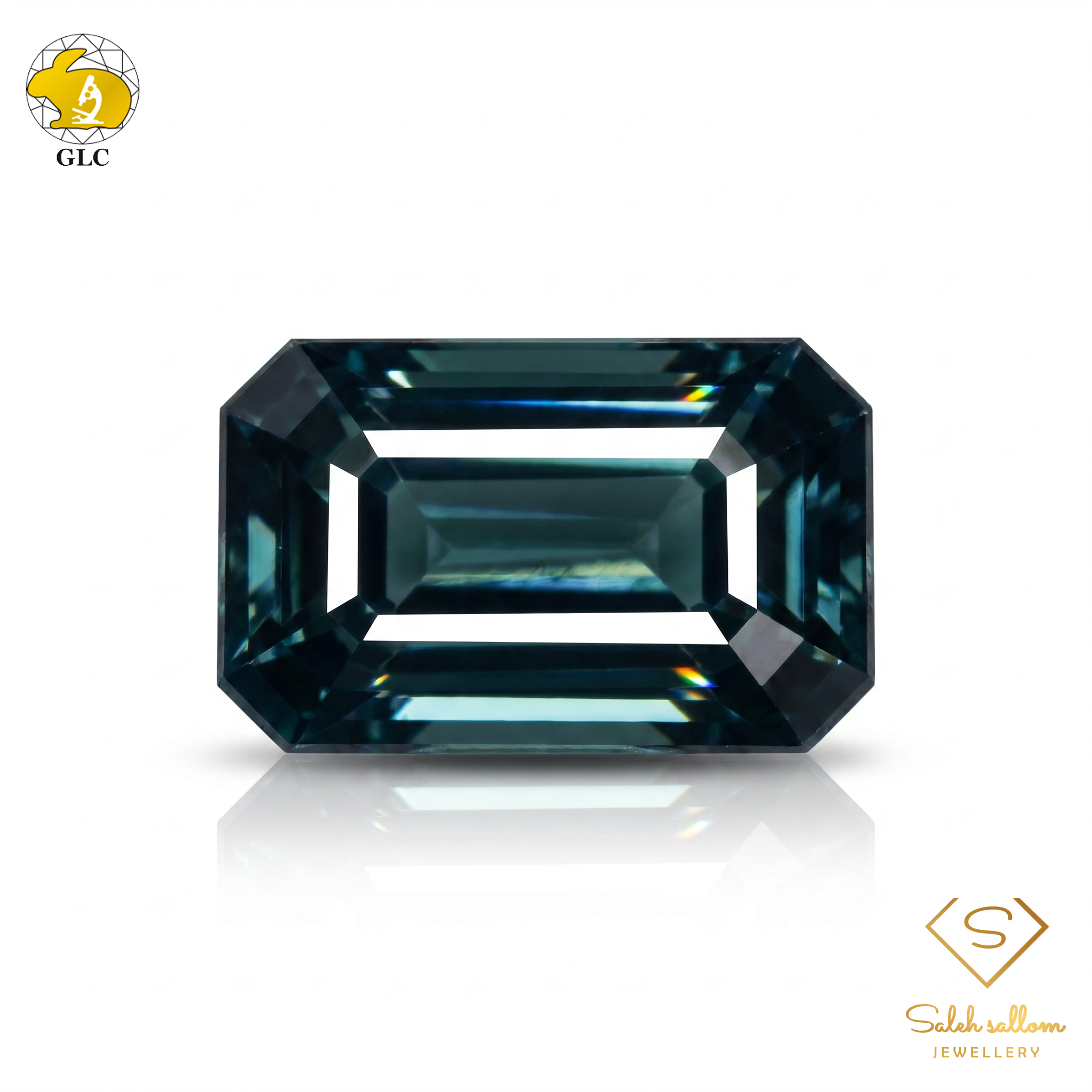 1.26 Ct Natural Green-Blue Sapphire | No Indication of Heating | Emerald Cut Sapphire Main image