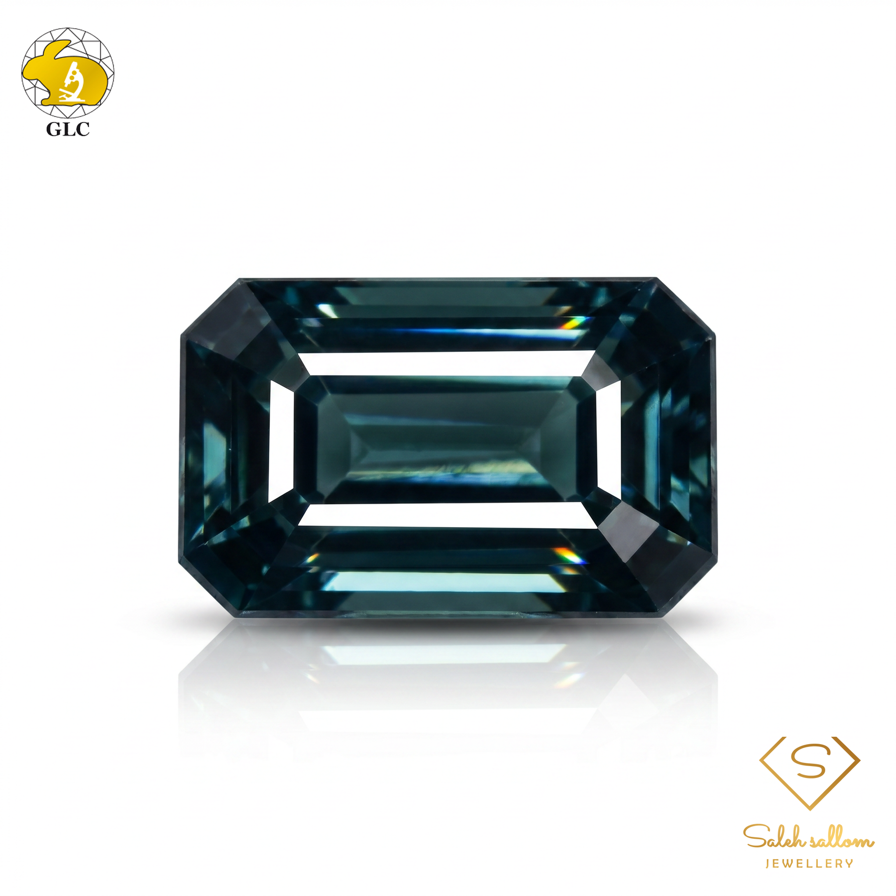 1.26 Ct Natural Green-Blue Sapphire | No Indication of Heating | Emerald Cut Sapphire