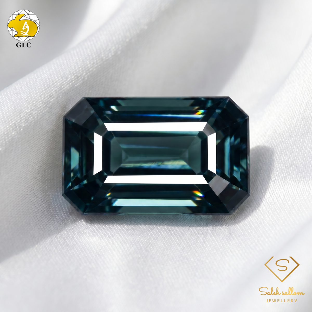 1.26 Ct Natural Green-Blue Sapphire | No Indication of Heating | Emerald Cut Sapphire-Saleh Sallom