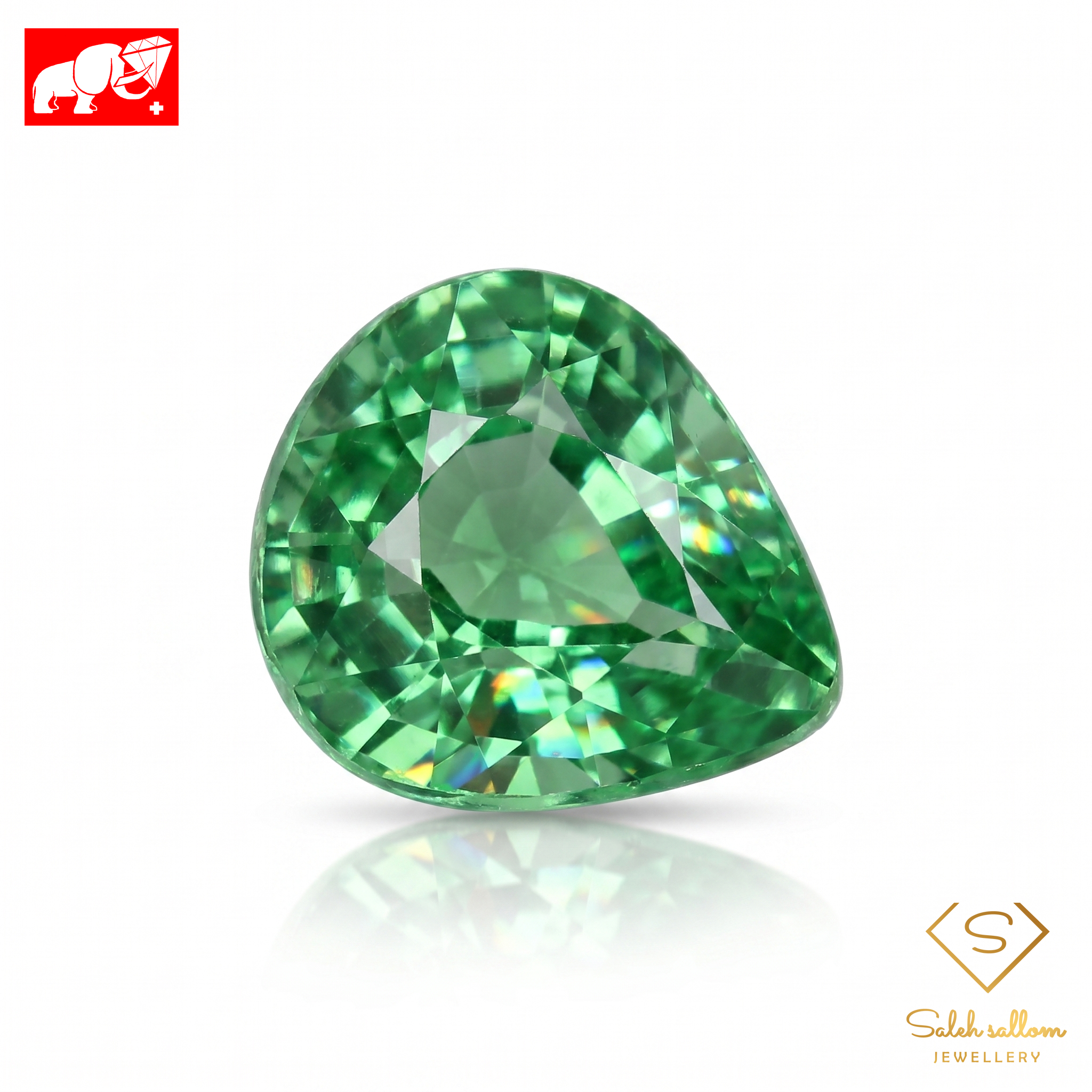 1.06 Ct Natural Tsavorite Garnet | Vivid Green Pear Cut | Untreated Rare Collector Gemstone Main image