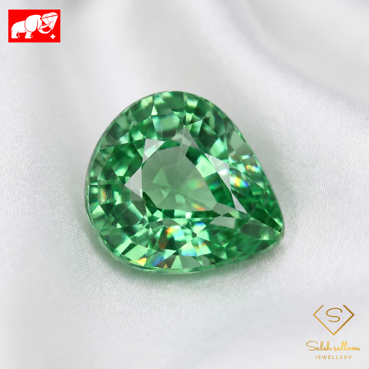 1.06 Ct Natural Tsavorite Garnet | Vivid Green Pear Cut | Untreated Rare Collector Gemstone-Saleh Sallom