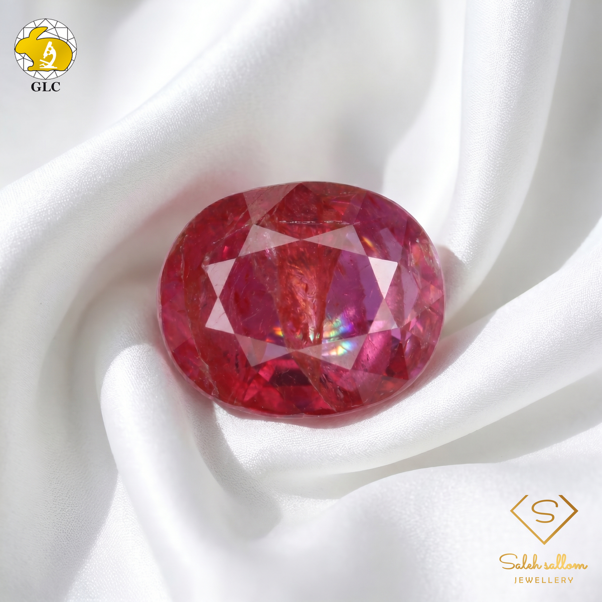 1.96 Ct Natural Unheated Ruby | Purple-Red Oval Cut | Collector Grade Corundum Gemstone-Saleh Sallom