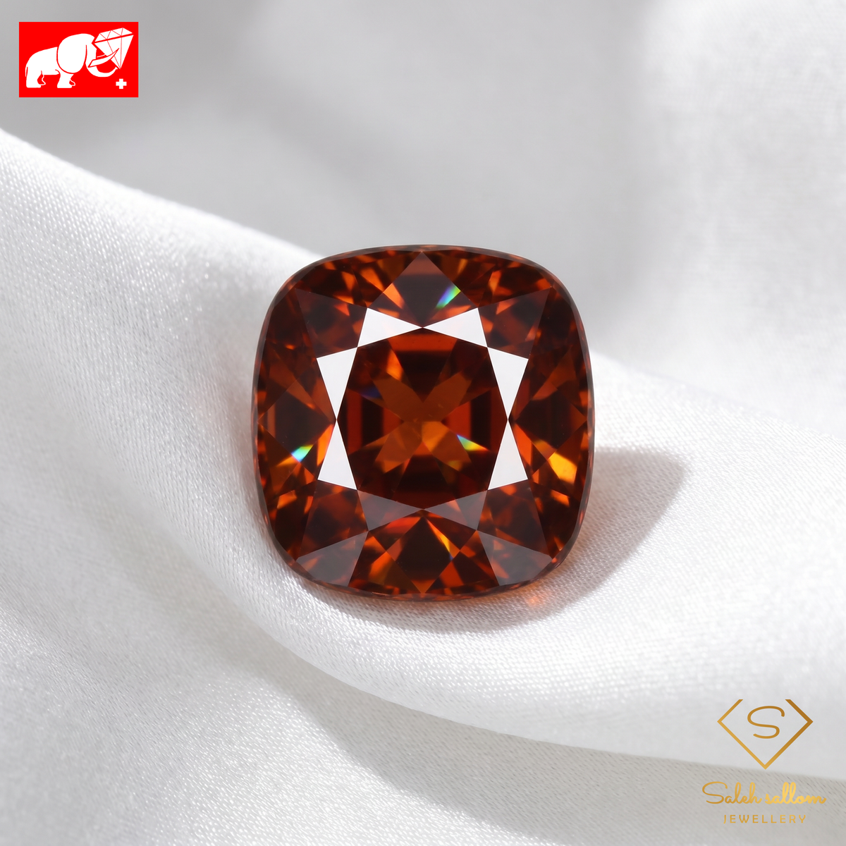 2.50 Ct Natural Orange Sphene (Titanite) | Square Cushion Cut | Untreated Collector Gemstone-Saleh Sallom