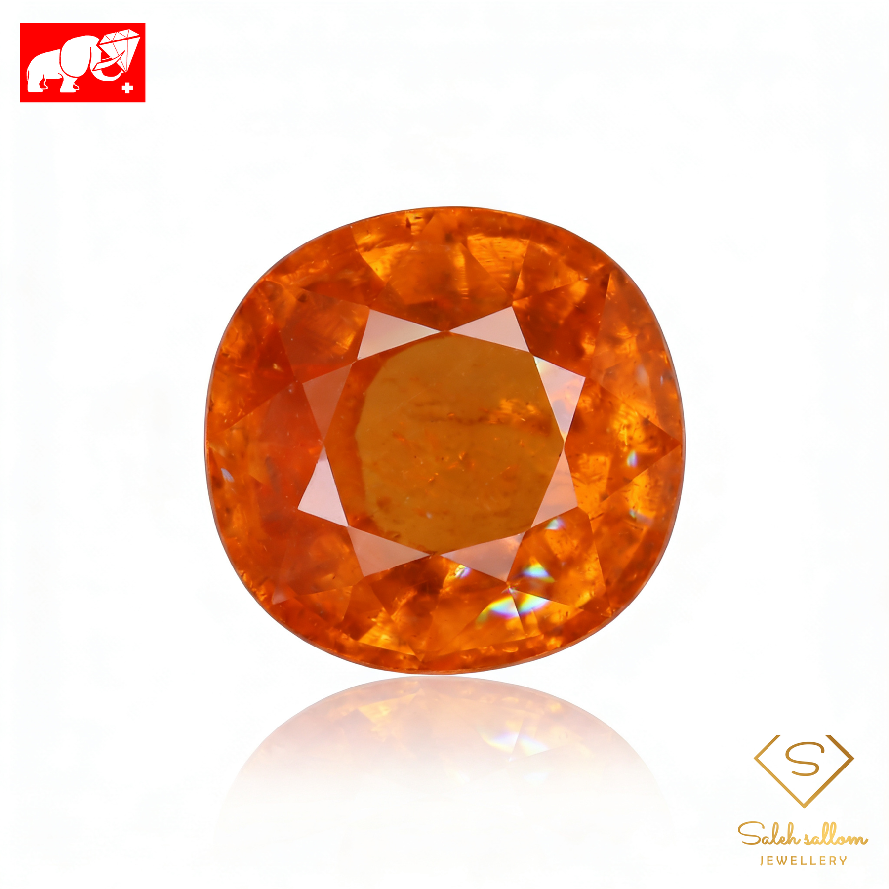 2.22 Ct Natural Spessartite Garnet | Fanta Orange Square Cushion Cut | Untreated Collector Gemstone