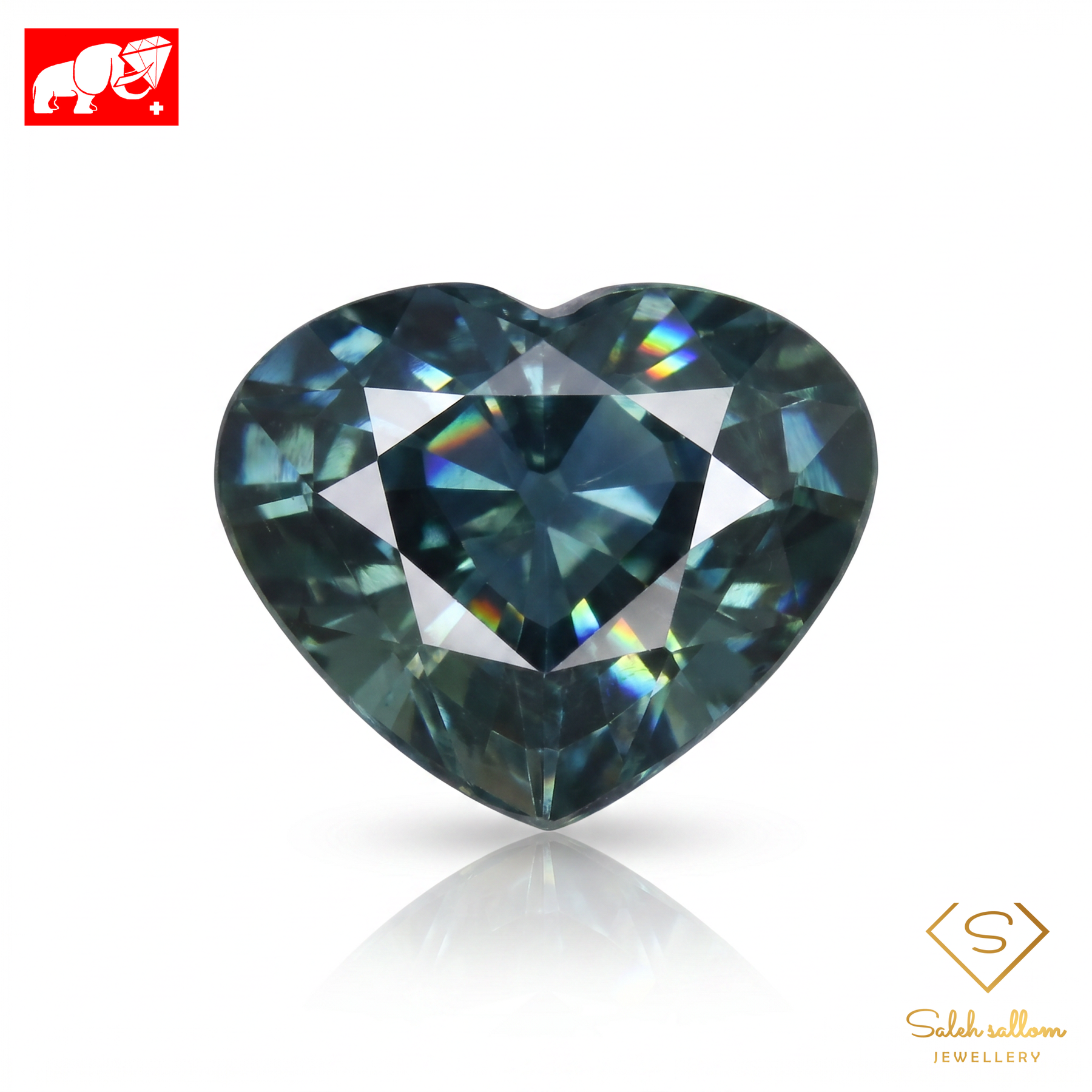 1.16 Ct Natural Greenish Blue Sapphire | Heart Cut | Heated Corundum Gemstone