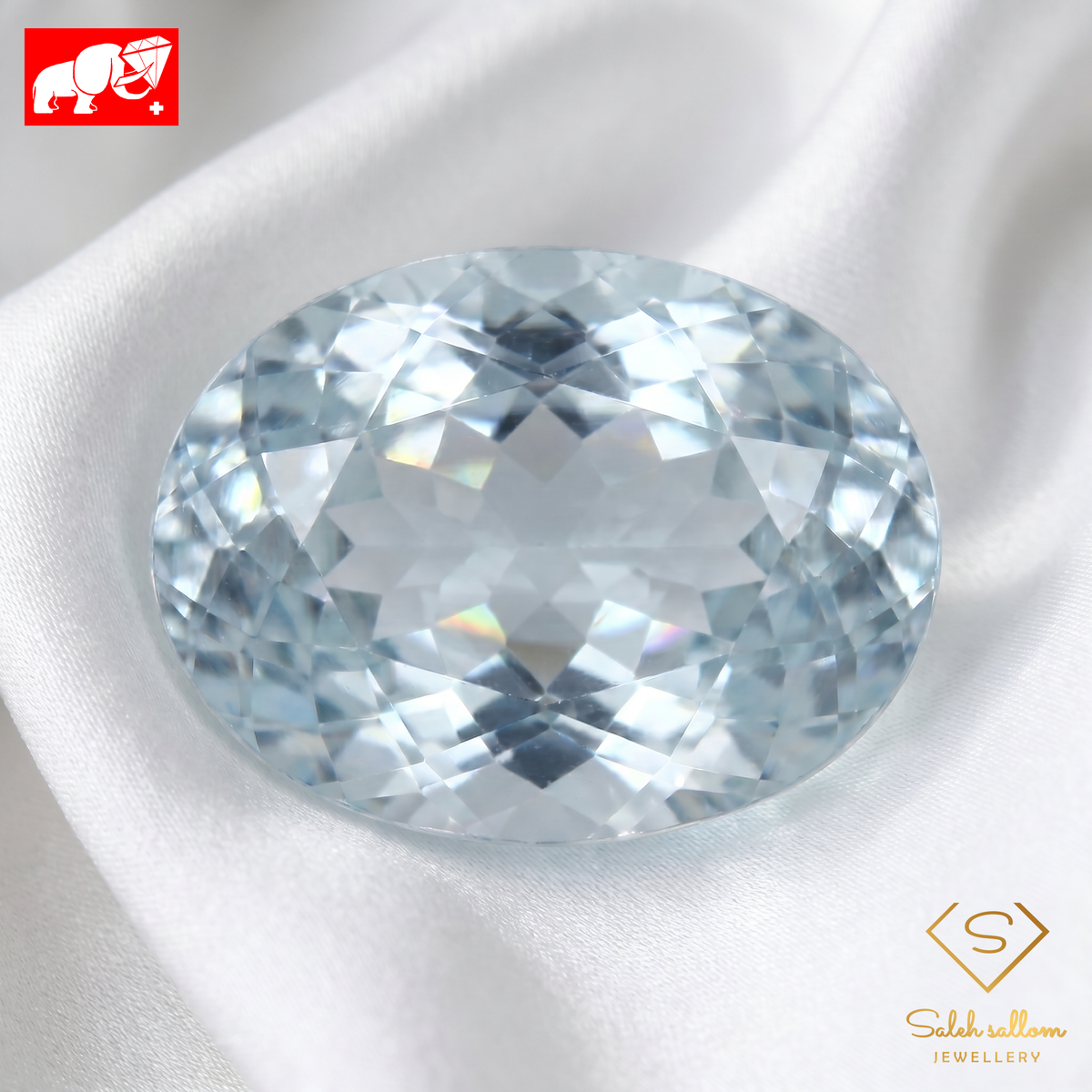 8.04 Ct Natural Aquamarine | Oval Cut Blue Beryl Gemstone-Saleh Sallom
