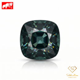 7.05 Ct Natural Green-Blue Tourmaline | Square Cushion Cut Bluish Green Tourmaline