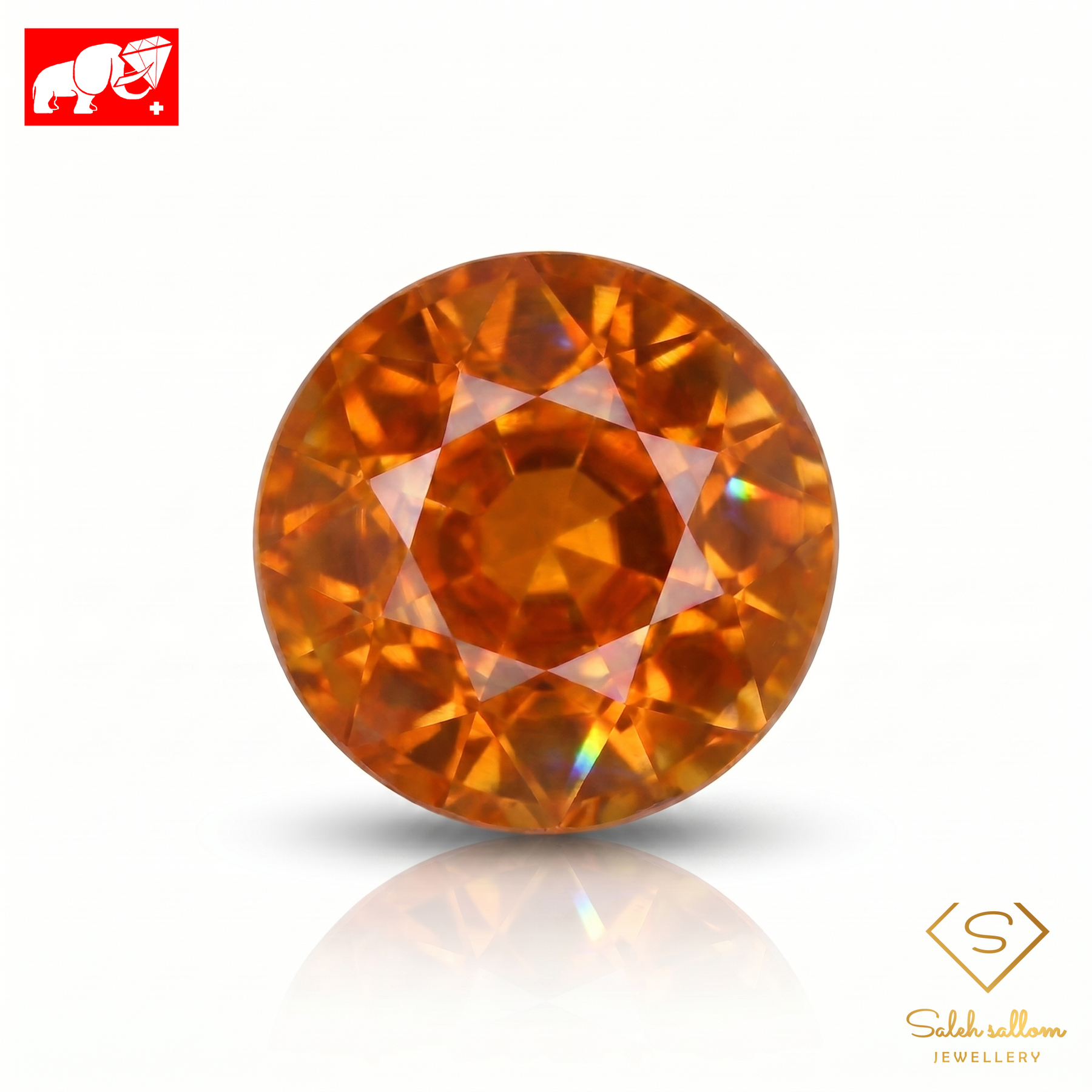 2.33 Ct Natural Orange Tourmaline | Round Cut Vivid Orange Tourmaline