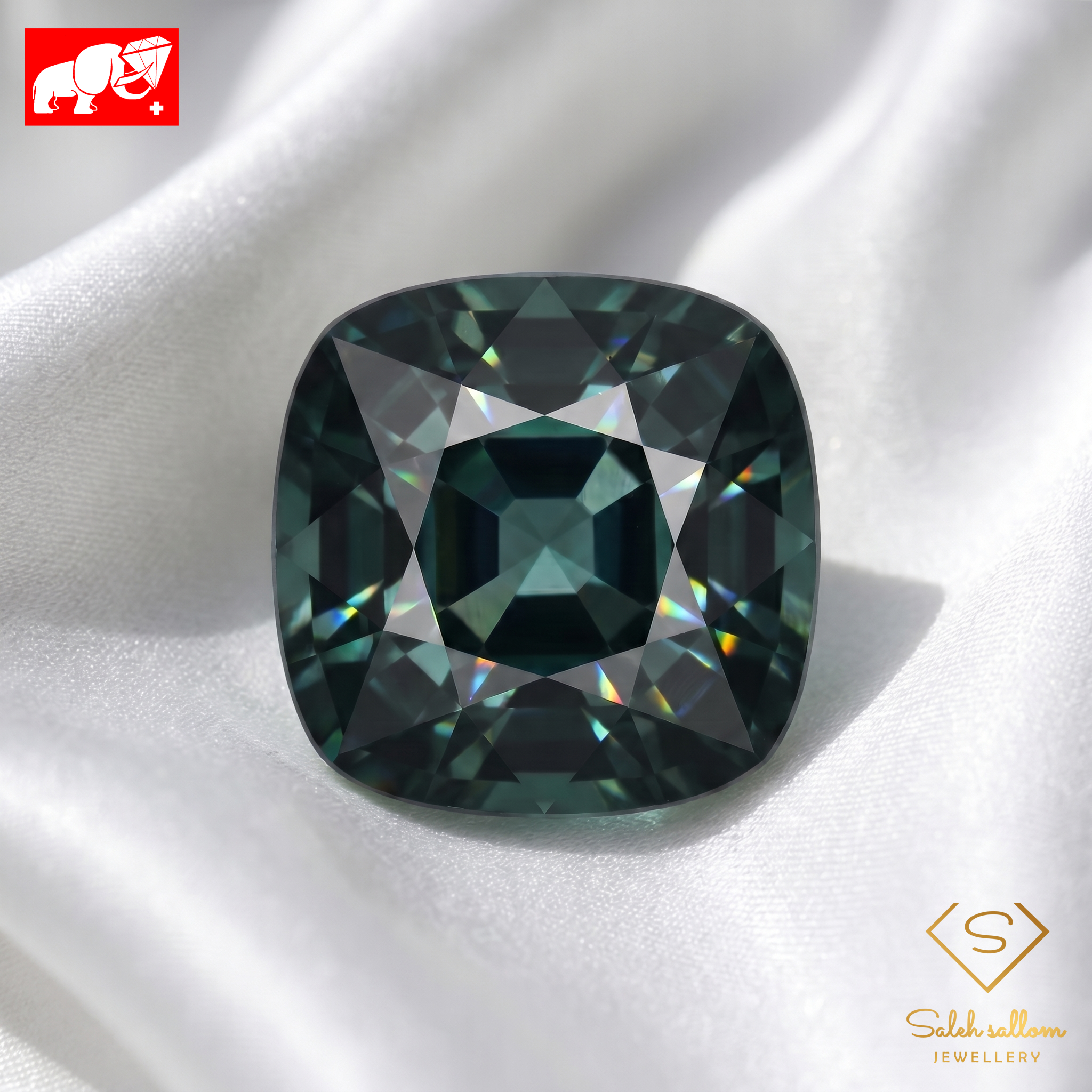 7.05 Ct Natural Green-Blue Tourmaline | Square Cushion Cut Bluish Green Tourmaline Secondary image