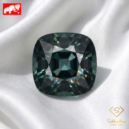 7.05 Ct Natural Green-Blue Tourmaline | Square Cushion Cut Bluish Green Tourmaline