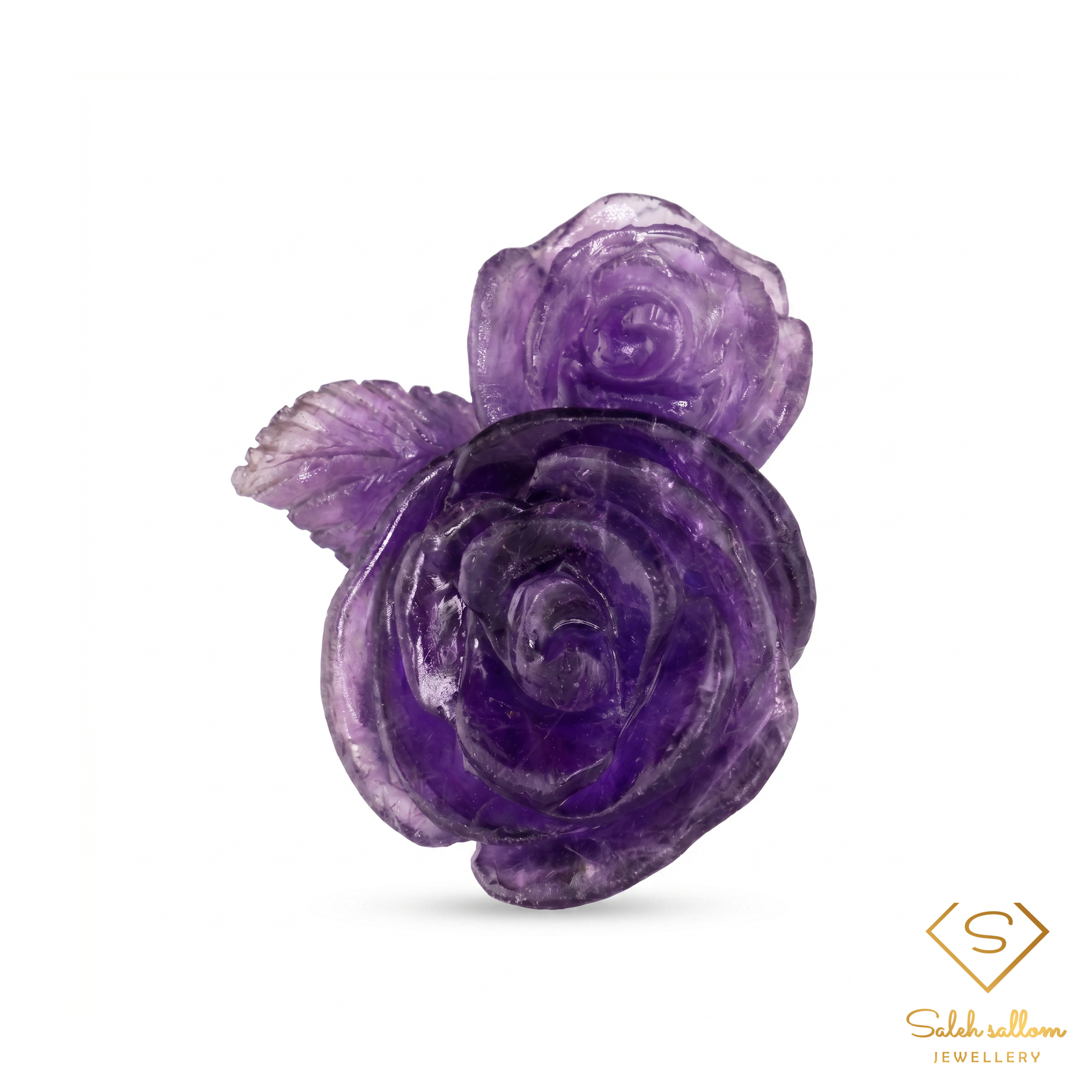 130.67 Ct Natural Amethyst Rose Carving | Hand-Carved Floral Amethyst Sculpture | Unheated Rwanda