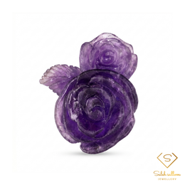 130.67 Ct Natural Amethyst Rose Carving | Hand-Carved Floral Amethyst Sculpture | Unheated Rwanda