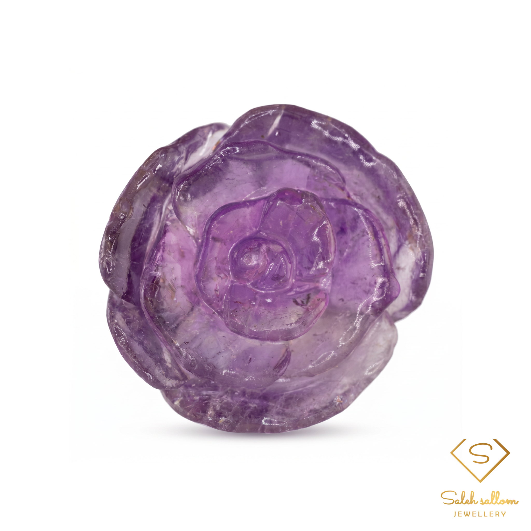 276.33 Ct Natural Amethyst Rose Carving | Hand-Carved Floral Amethyst Sculpture | Unheated Tanzania-Saleh Sallom Main image