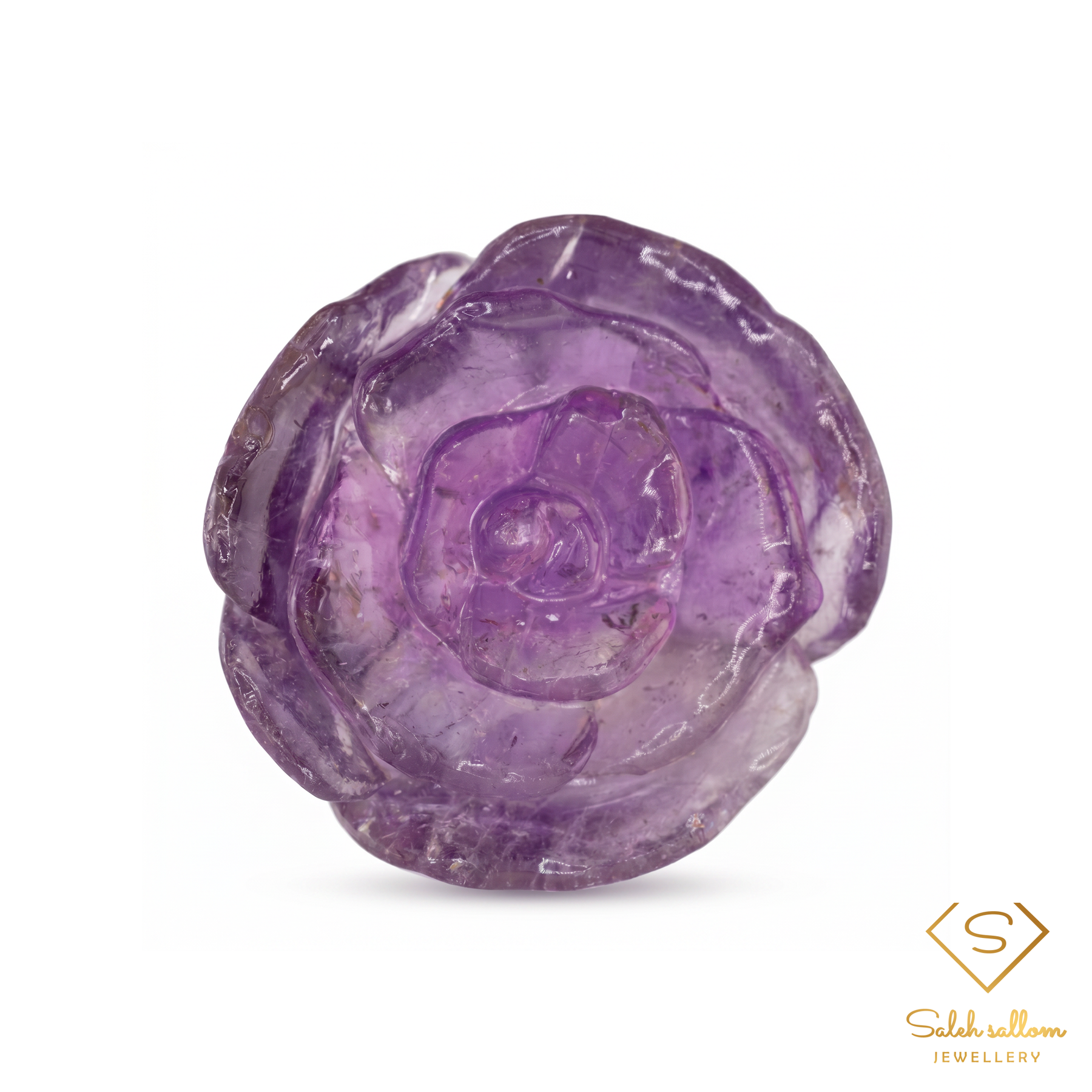 276.33 Ct Natural Amethyst Rose Carving | Hand-Carved Floral Amethyst Sculpture | Unheated Tanzania