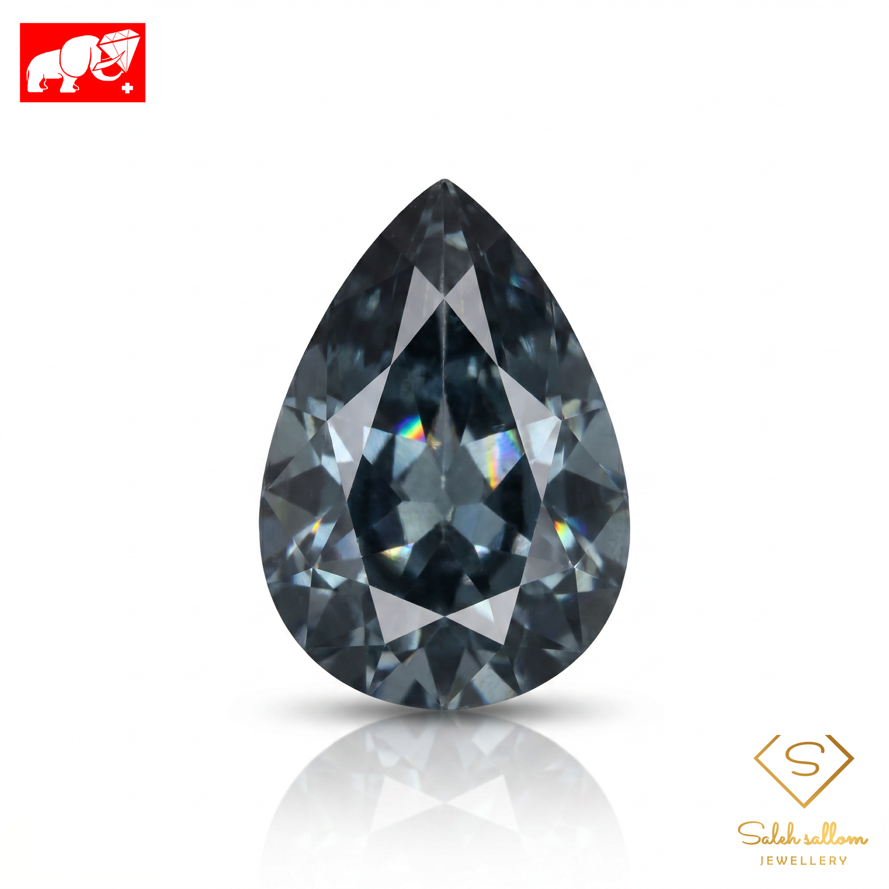 1.94 Ct Natural Grey Spinel | Pear Cut Dark Grey Unheated Spinel | Untreated Gemstone