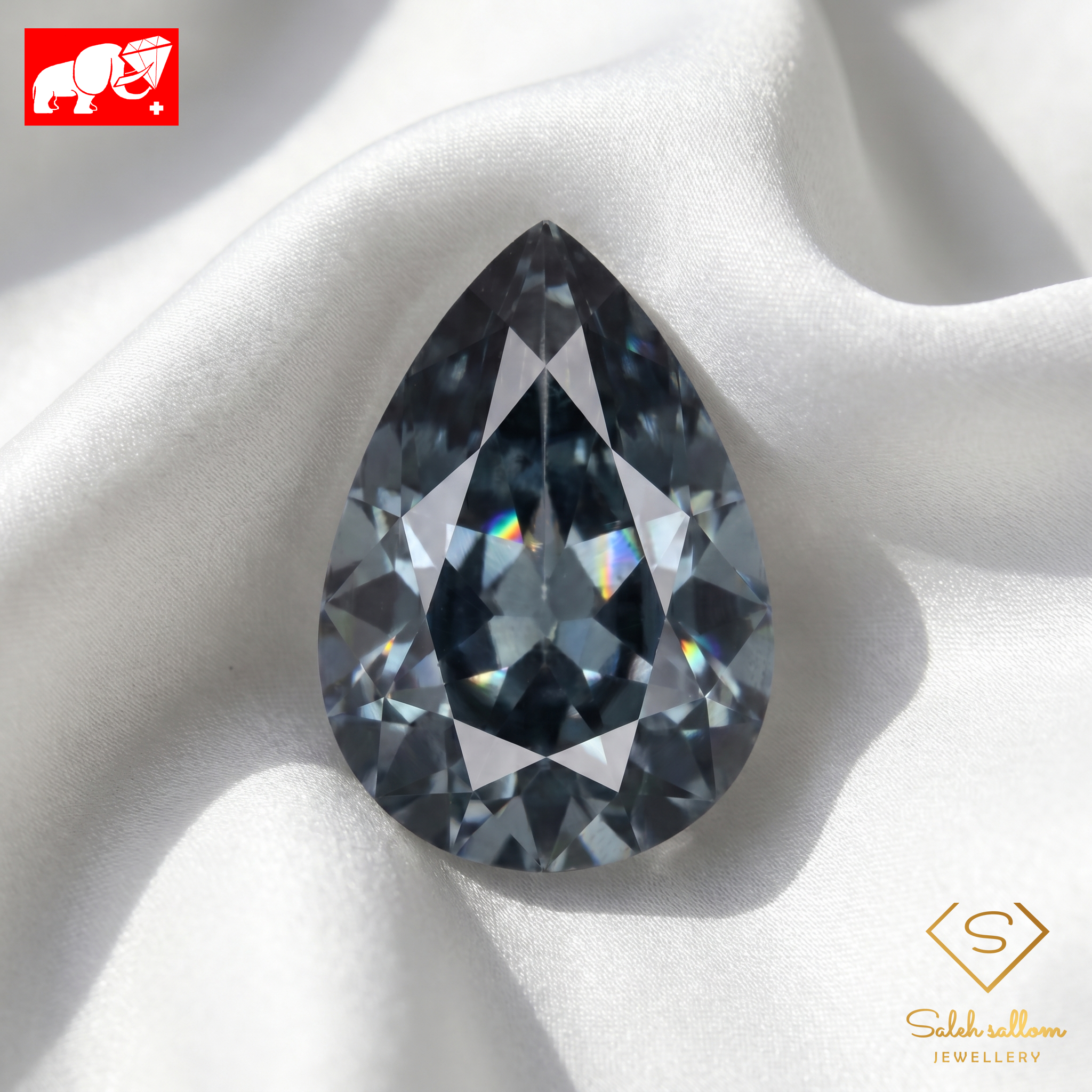 1.94 Ct Natural Grey Spinel | Pear Cut Dark Grey Unheated Spinel | Untreated Gemstone Secondary image
