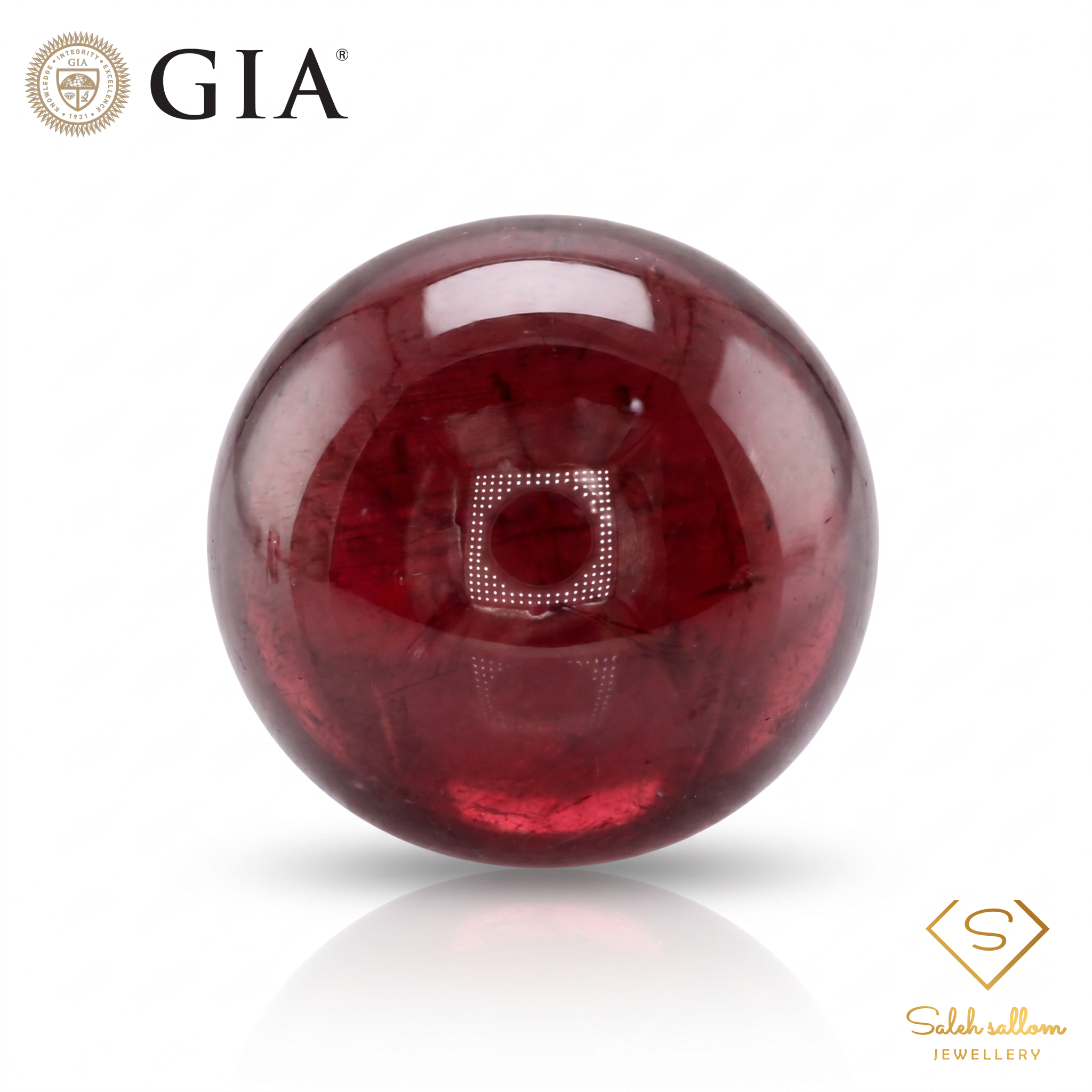 20.48 Ct Natural Rubellite Tourmaline Cabochon | GIA Certified Purple-Red Tourmaline | Collector Gemstone Main image