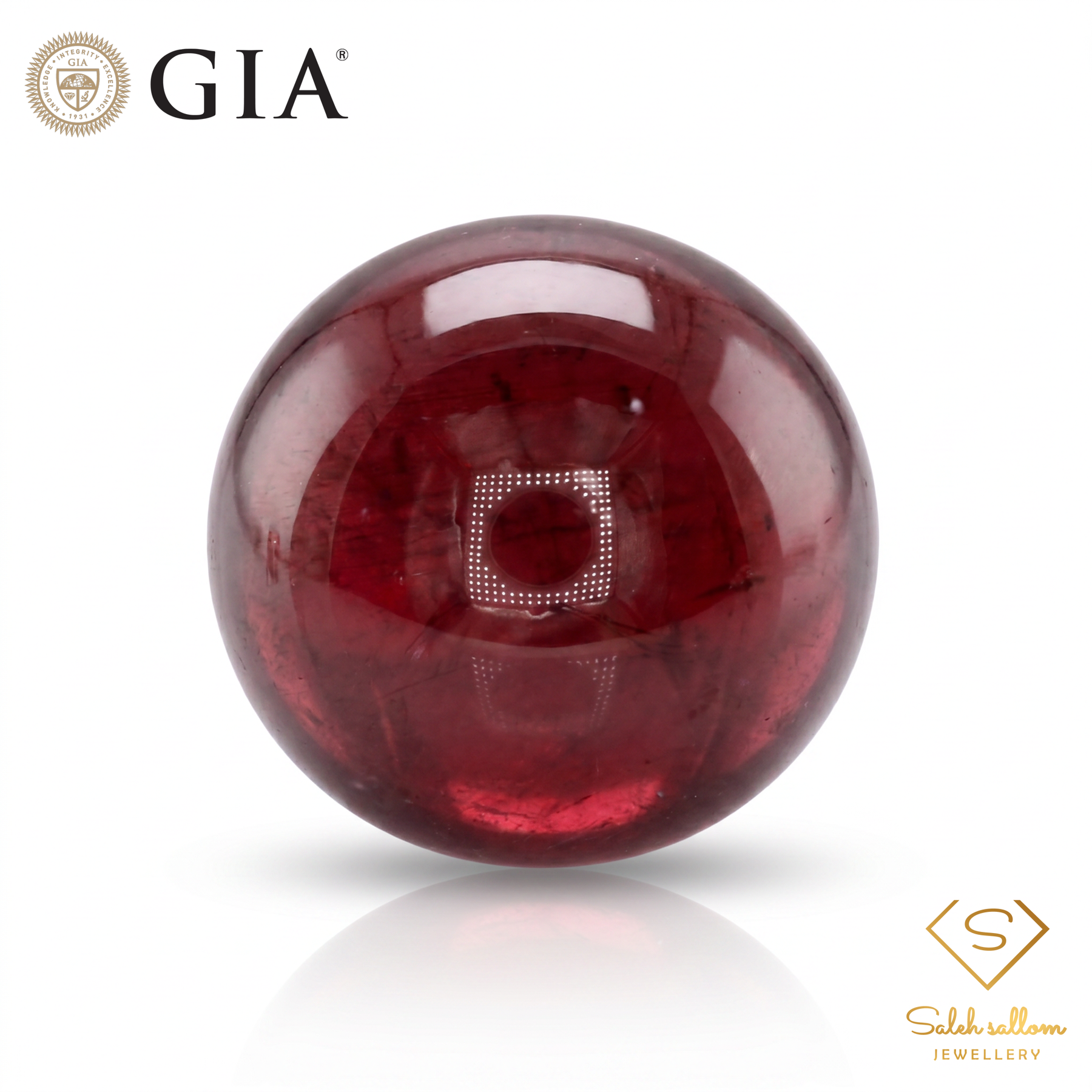 20.48 Ct Natural Rubellite Tourmaline Cabochon | GIA Certified Purple-Red Tourmaline | Collector Gemstone