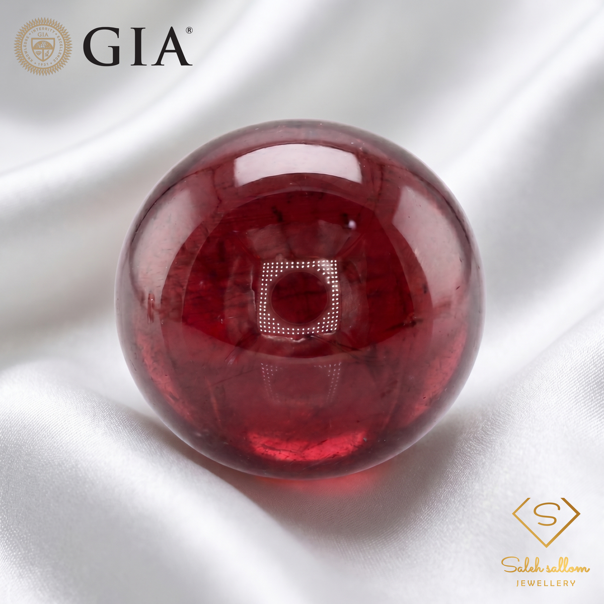 20.48 Ct Natural Rubellite Tourmaline Cabochon | GIA Certified Purple-Red Tourmaline | Collector Gemstone