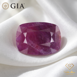 47.27 Ct Natural Unheated Ruby | GIA Certified Purple-Red Ruby | Collector Cushion Cut Gemstone