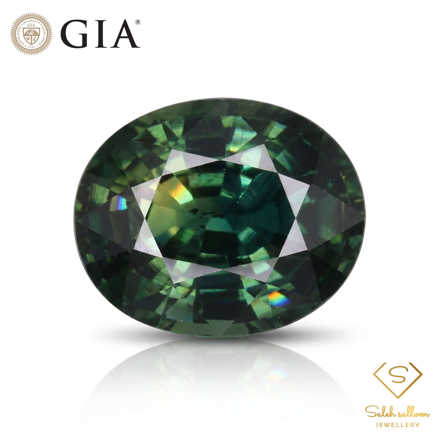 6.22 Ct Natural Unheated Bluish Green Sapphire | GIA Certified Sapphire | Collector Oval Cut Gemstone