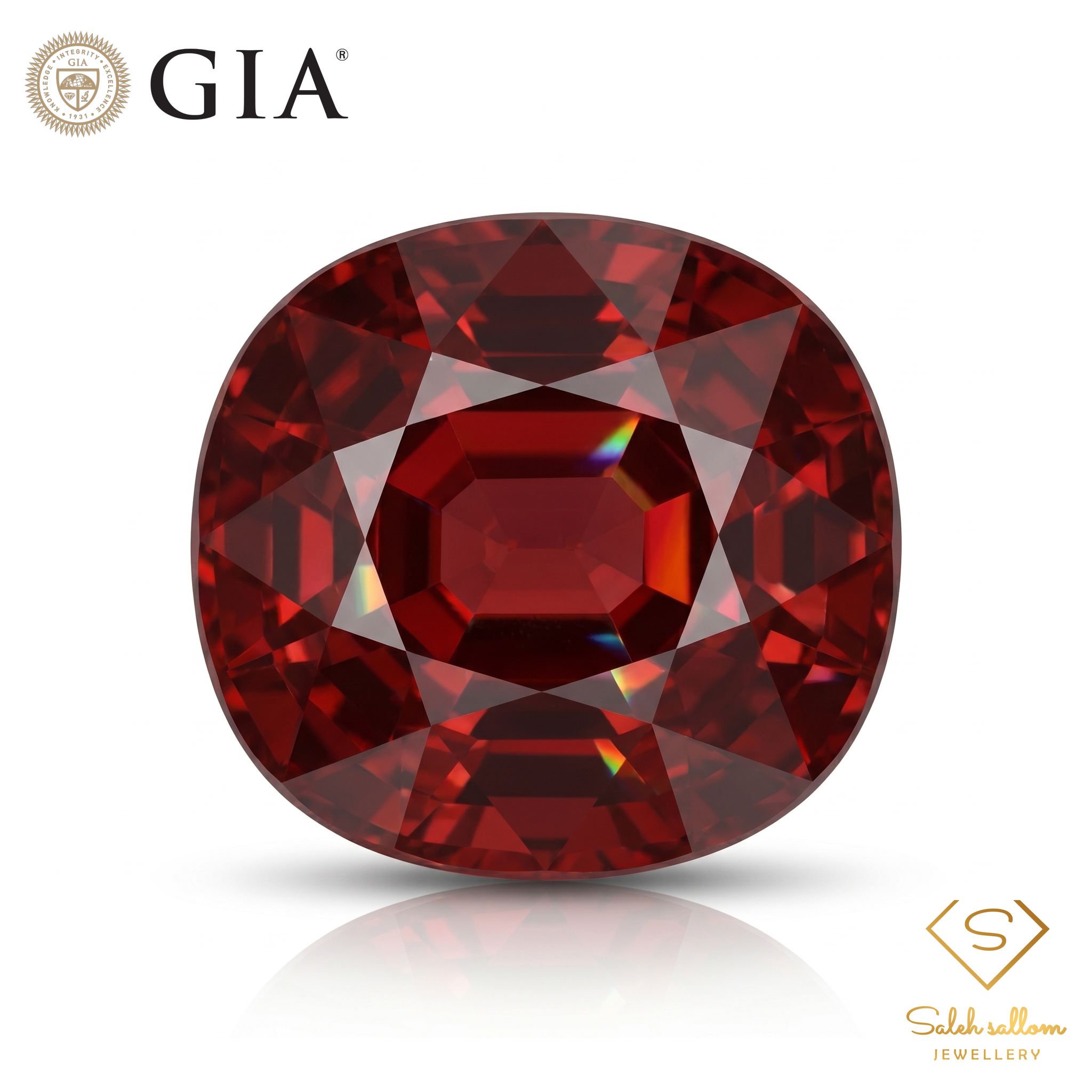 17.41 Ct Natural Rubellite Tourmaline | GIA Certified Red Tourmaline | Large Cushion Cut Collector Gemstone Main image
