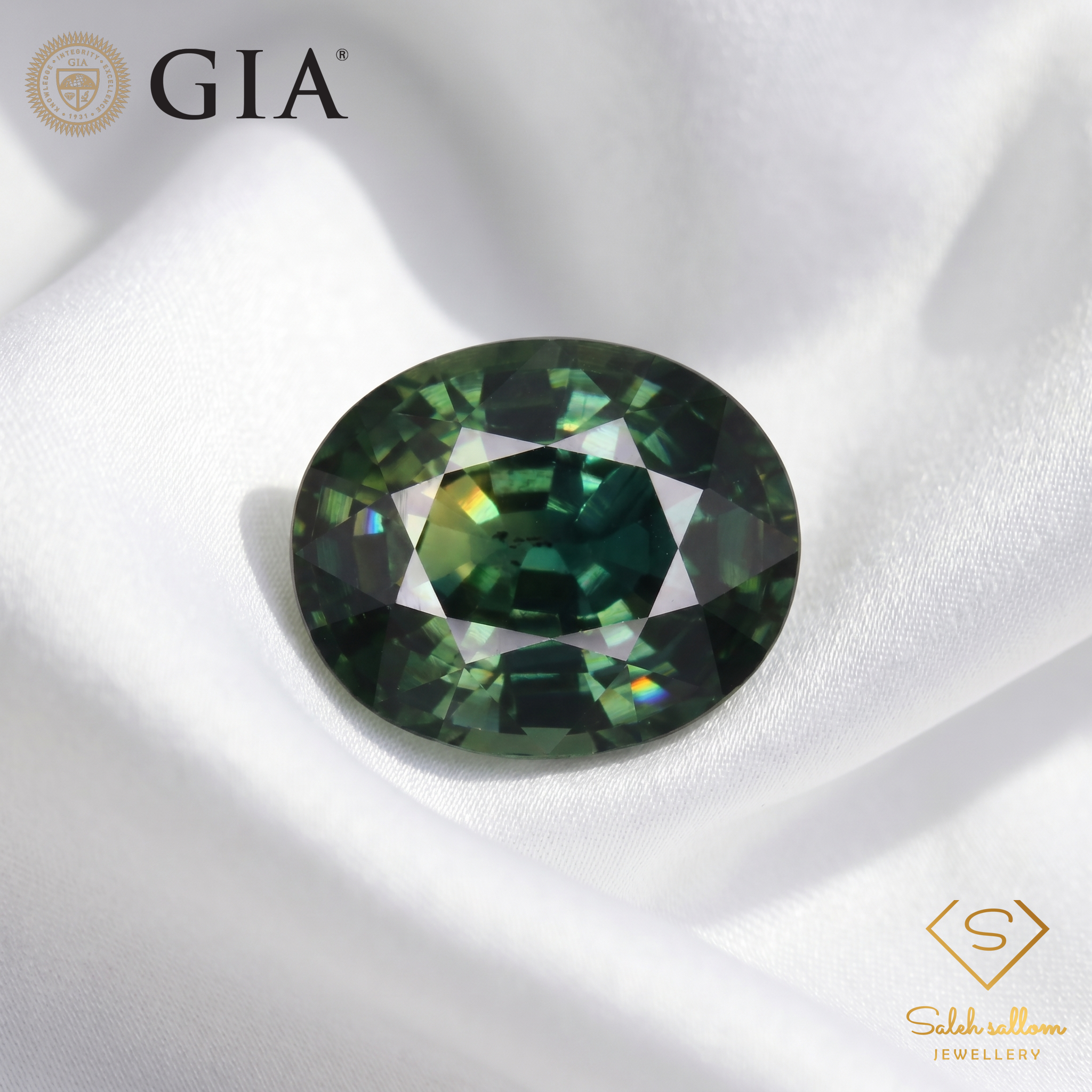 6.22 Ct Natural Unheated Bluish Green Sapphire | GIA Certified Sapphire | Collector Oval Cut Gemstone Secondary image