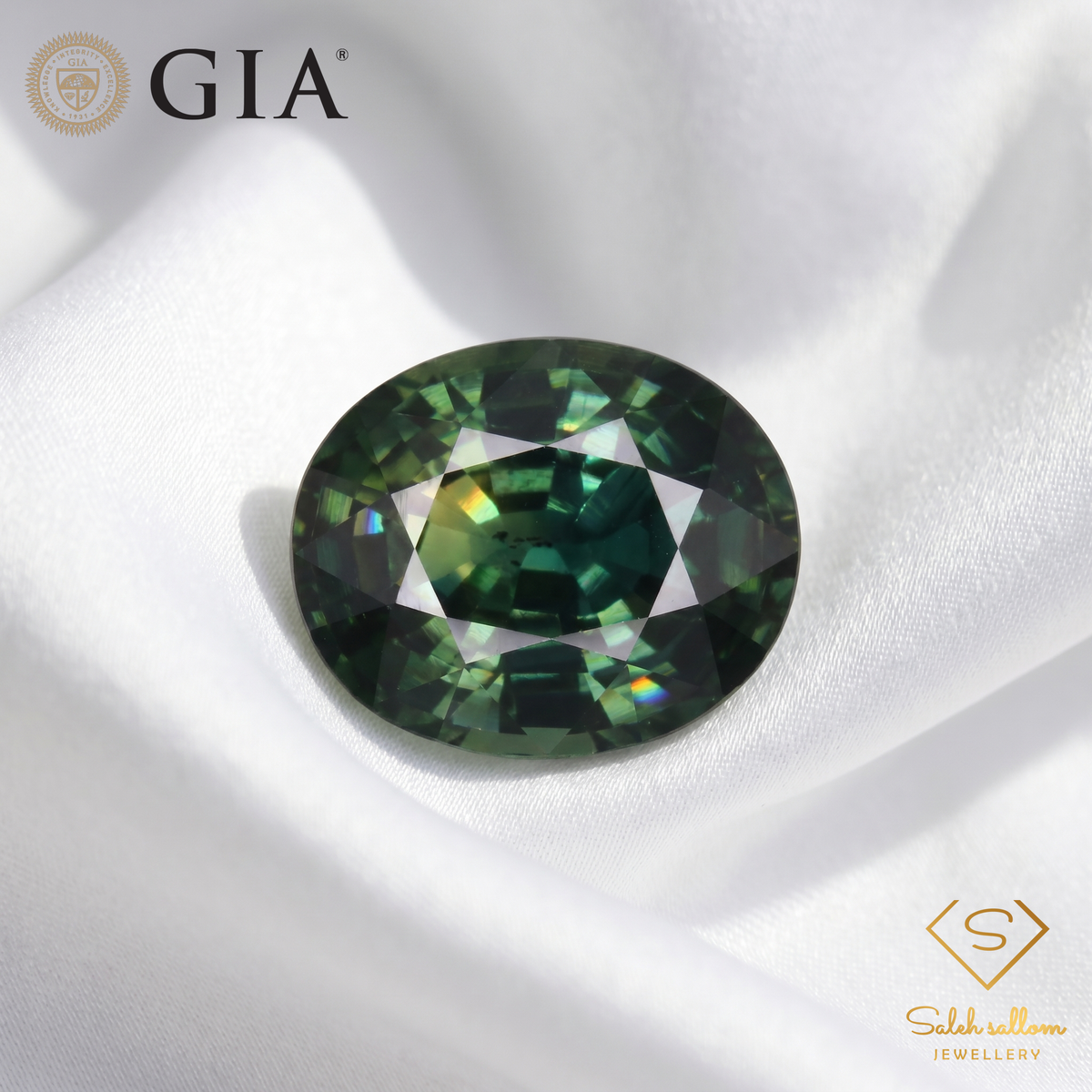 6.22 Ct Natural Unheated Bluish Green Sapphire | GIA Certified Sapphire | Collector Oval Cut Gemstone