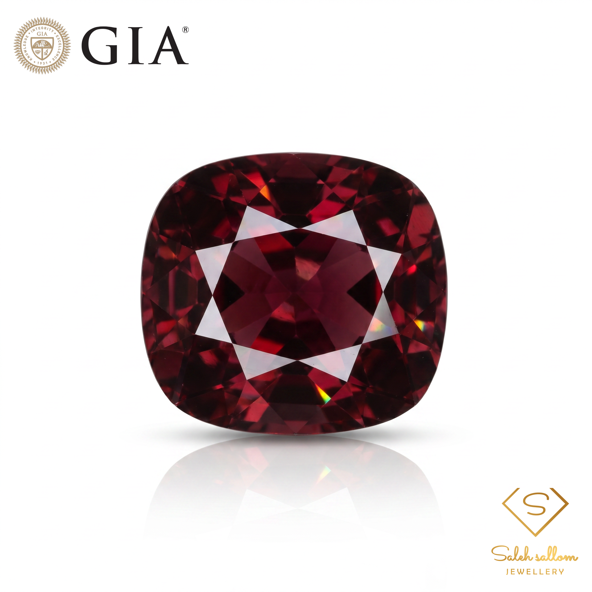 8.76 Ct Natural Rubellite Tourmaline | GIA Certified Purplish Red Tourmaline | Cushion Cut Collector Gemstone Main image