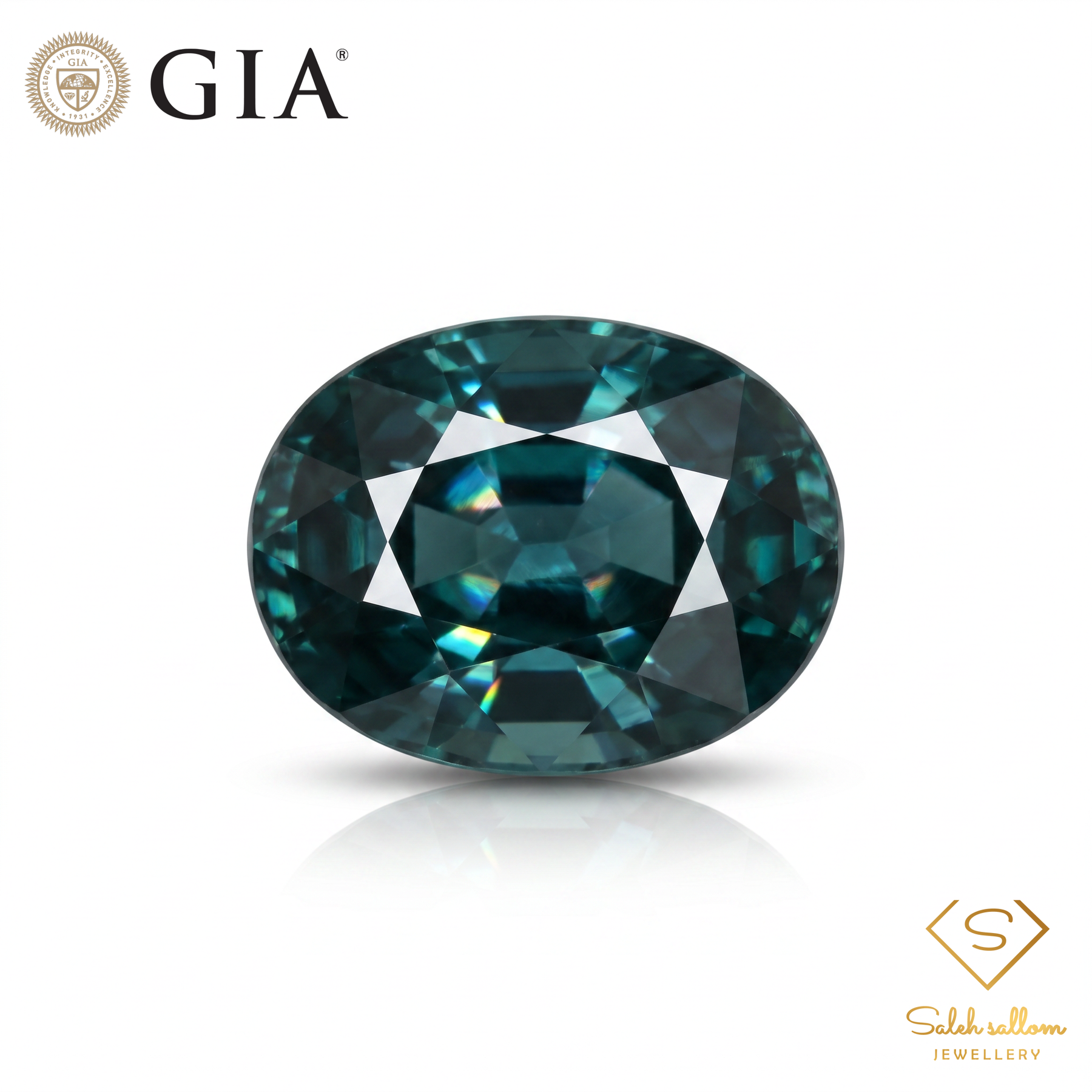 3.06 Ct Natural Unheated Greenish Blue Sapphire | GIA Certified Sapphire | Oval Cut Collector Gemstone