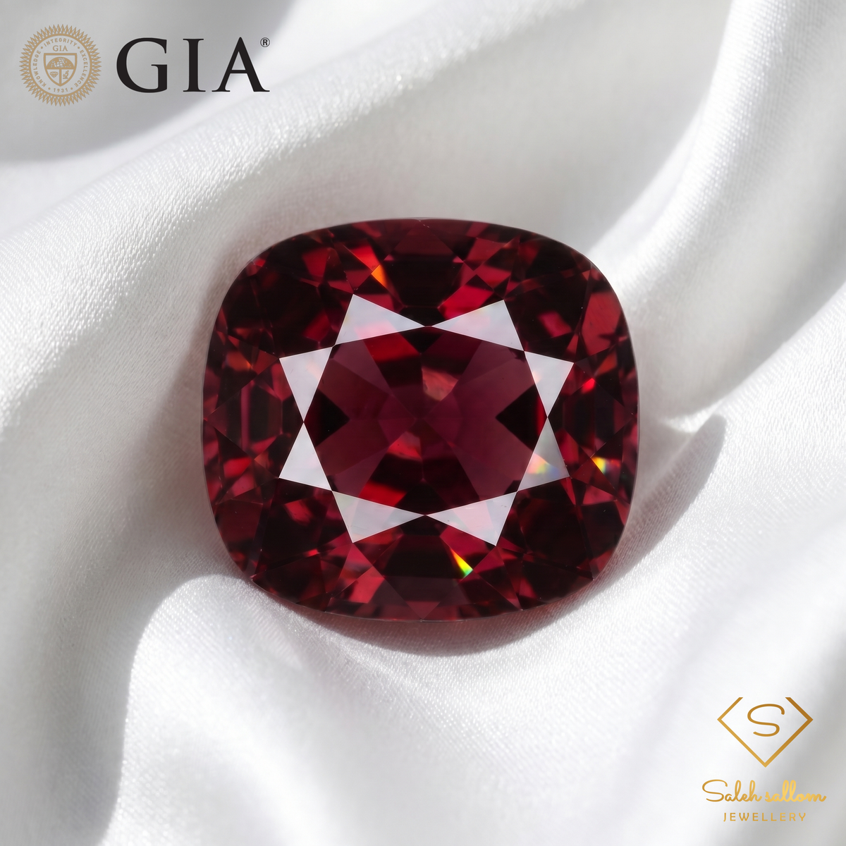 8.76 Ct Natural Rubellite Tourmaline | GIA Certified Purplish Red Tourmaline | Cushion Cut Collector Gemstone