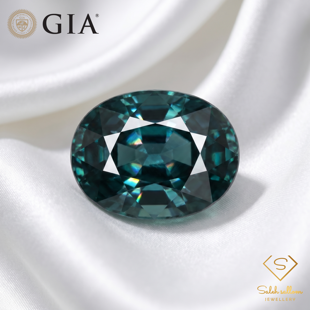 3.06 Ct Natural Unheated Greenish Blue Sapphire | GIA Certified Sapphire | Oval Cut Collector Gemstone