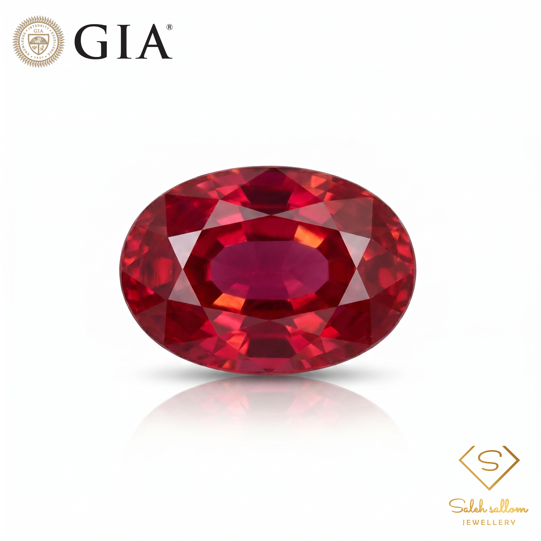 0.68 Ct Natural Unheated Burma Ruby | GIA Certified Pigeon’s Blood Ruby | Vivid Red Oval Collector Gemstone Main image