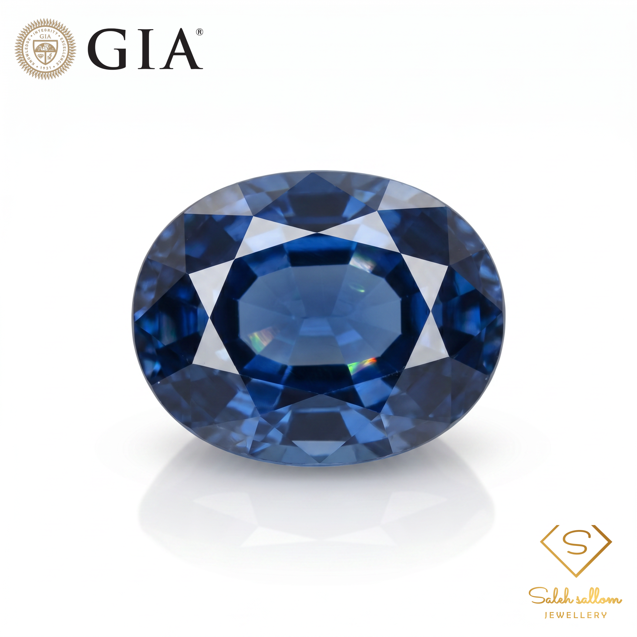 1.47 Ct Natural Unheated Blue Sapphire | GIA Certified Transparent Blue Sapphire | Luxury Oval Cut Gemstone Main image