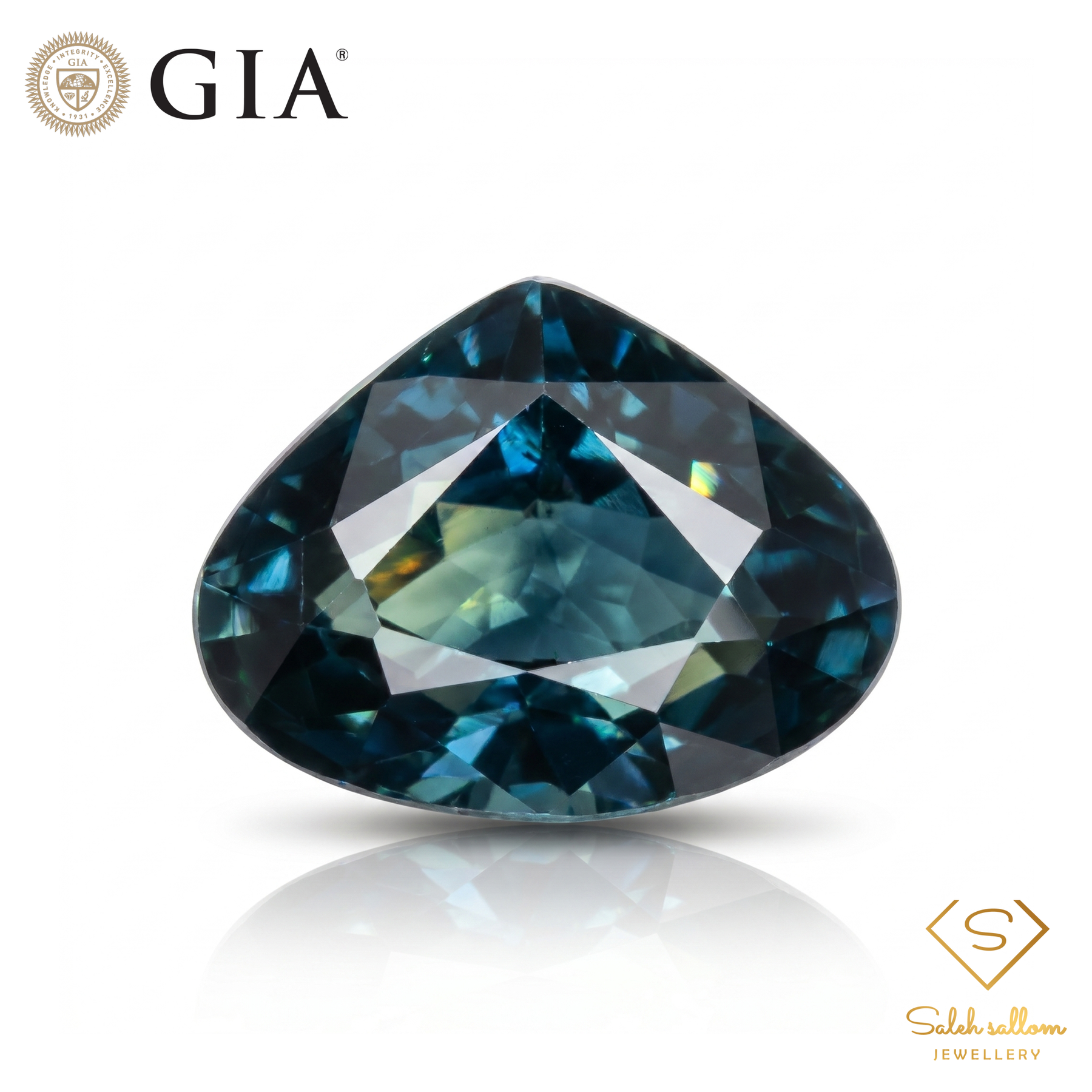 2.02 Ct Natural Unheated Sapphire | GIA Certified Zoned Blue and Light Yellow Sapphire | Modified Heart Mixed Cut Collector Gemstone