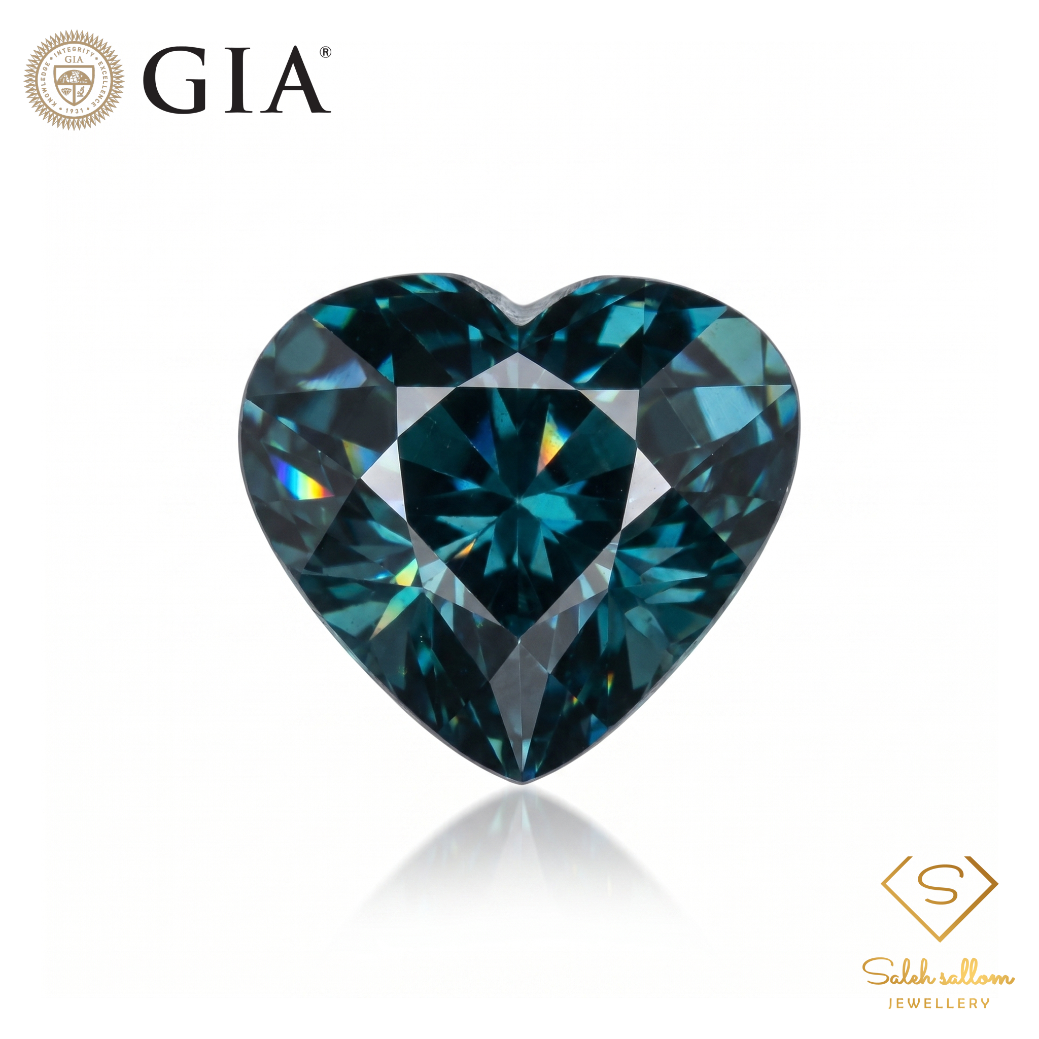 5.79 Ct Natural Indicolite Tourmaline | GIA Certified Greenish Blue Tourmaline | Heart Cut Collector Gemstone Main image