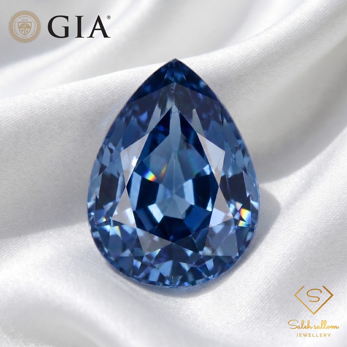 1.50 Ct Natural Unheated Cambodia Blue Sapphire | GIA Certified Pear Cut Sapphire | Collector Fine Gemstone