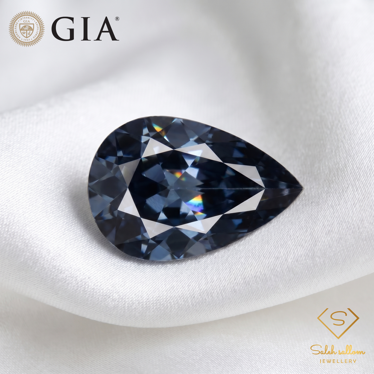 3.55 Ct Natural Unheated Violetish Blue Spinel | GIA Certified Pear Cut Spinel | Collector Gemstone