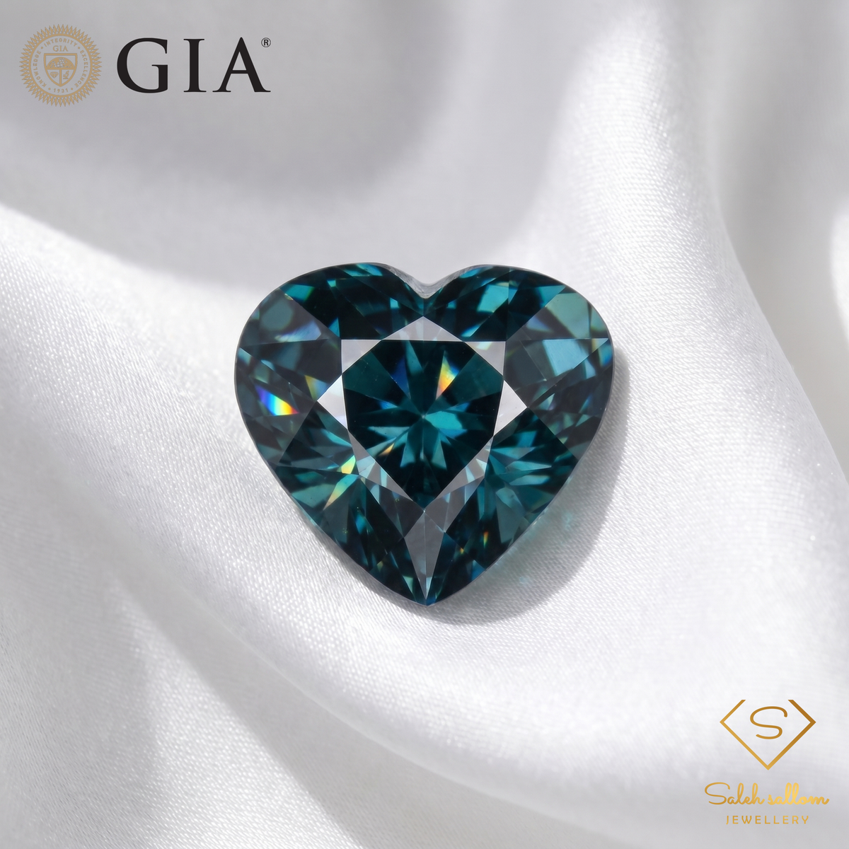 5.79 Ct Natural Indicolite Tourmaline | GIA Certified Greenish Blue Tourmaline | Heart Cut Collector Gemstone