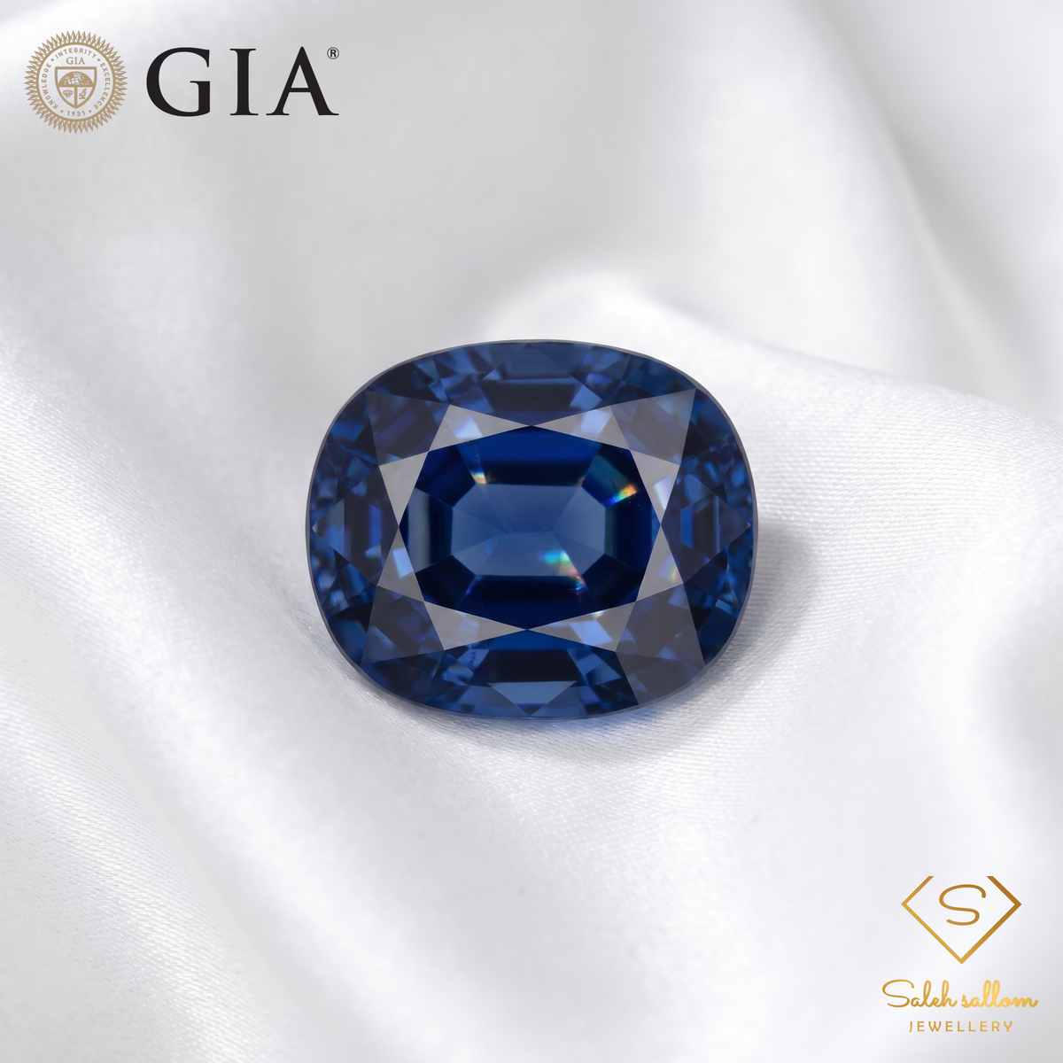 7.07 Ct Natural Unheated Blue Sapphire | GIA Certified Cushion Cut Sapphire | Collector Gemstone