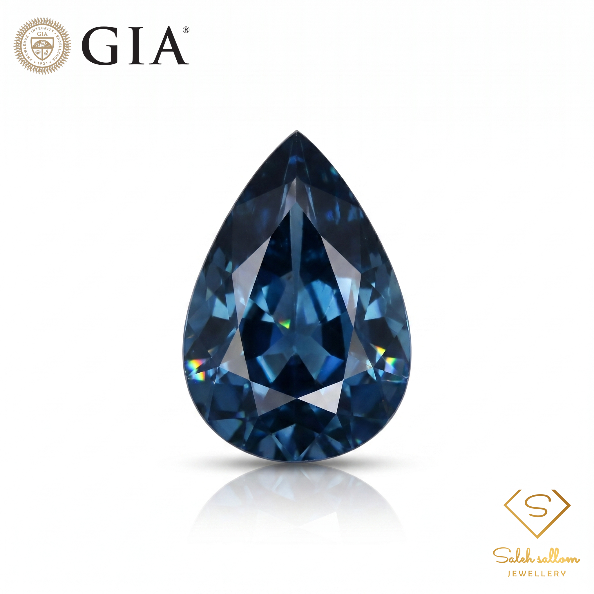 2.33 Ct Natural Unheated Blue Sapphire | GIA Certified Pear Cut Sapphire | Fine Collector Gemstone Main image