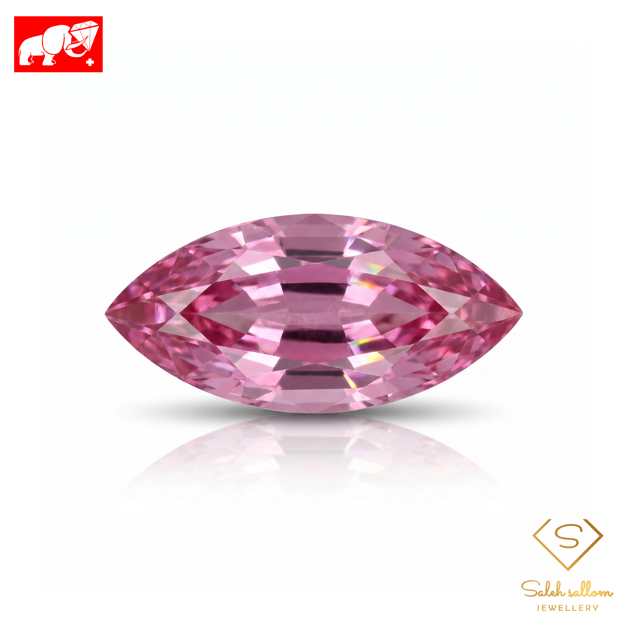 2.01 Ct Natural Unheated Burma Pink Spinel | GFCO Gem Lab Certified Vivid Pink Marquise Cut Spinel | Collector Gemstone Main image