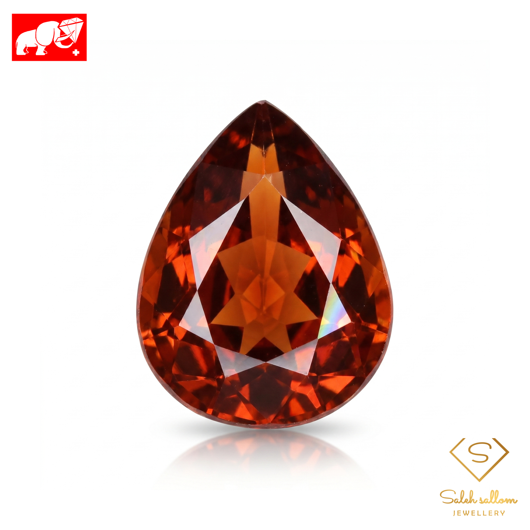 3.40 Ct Natural Orange Zircon | GFCO Gem Lab Certified Vivid Orange Zircon | Pear Cut Collector Gemstone