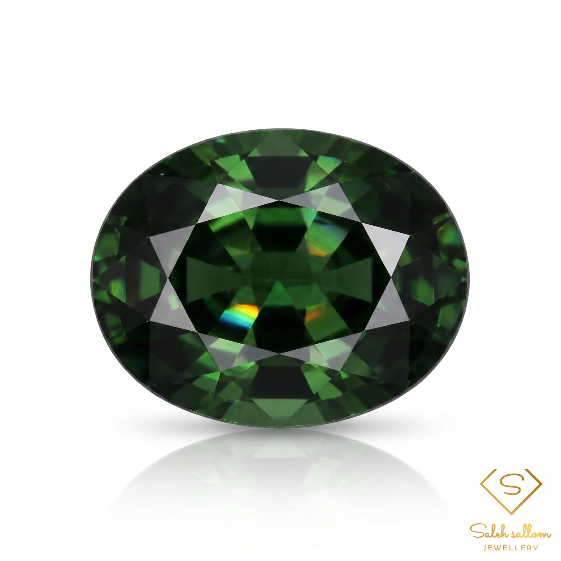 0.59 Ct Natural Green Tourmaline | Oval Cut Tourmaline Gemstone | Rich Forest Green