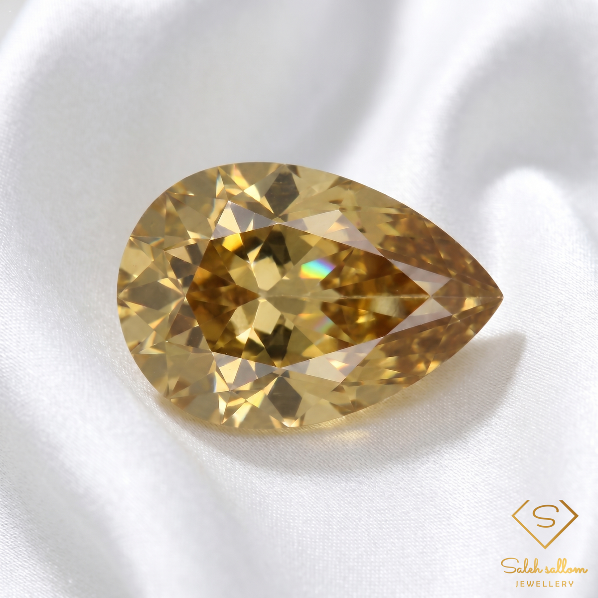 0.86 Ct Natural Unheated Yellow Zircon | Pear Cut Tanzanian Zircon | VS Clarity Gemstone