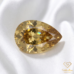 0.86 Ct Natural Unheated Yellow Zircon | Pear Cut Tanzanian Zircon | VS Clarity Gemstone