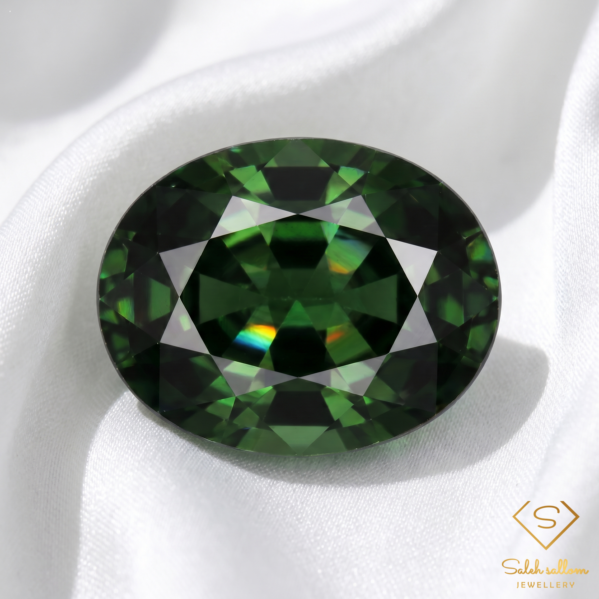0.59 Ct Natural Green Tourmaline | Oval Cut Tourmaline Gemstone | Rich Forest Green